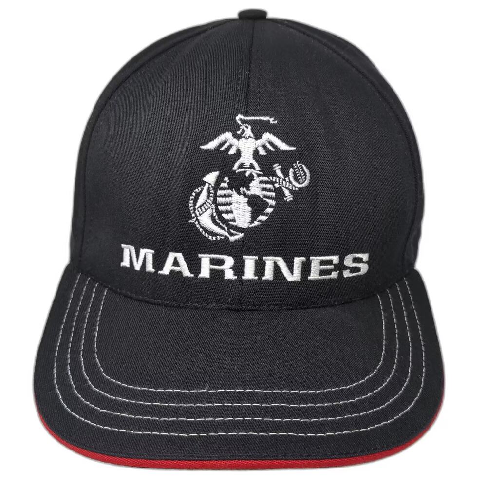 Unionwear US Marines EGA Logo Black Snapback Hat OS Made in USA Embroidered